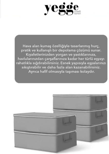 18 Adet- Mega Büyük Boy Bazaaltı ve Çekyat Hurç 64 x 45 x 22 cm Antrasit Gri Baza Altı Hurç Saklama Hurcu