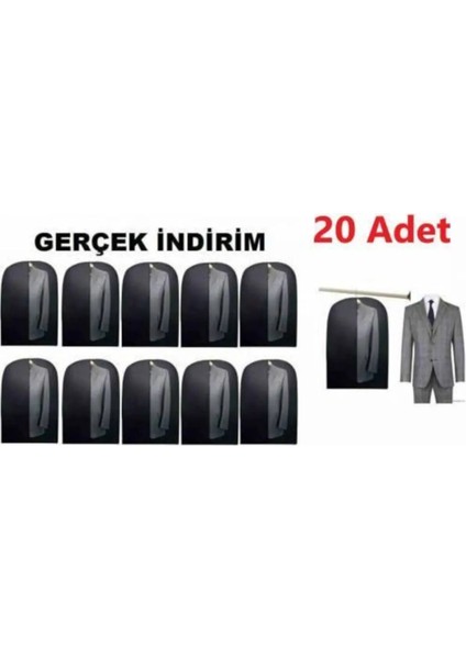 Takım Elbise Kılıfı 20 Adet Fermuarlı Koruyucu Kılıf Kıyafet Hurcu Toz Geçirmez Süper Kalite