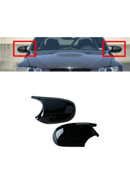 Araba Parlak Siyah Dikiz Aynası Kapağı Yan Ayna Kılıfı Trim 3 Serisi ile Uyumlu E90 E91 E92 E93 2008-2013 5116720520 (Yurt Dışından)