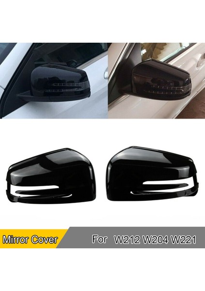 Çift Kapı Ayna Kapakları Yan Ayna Kapakları ile Uyumlu - Ces Sınıfı W204 W212 W221 Cla Gla 2009-2013 Parlak Siyah (Yurt Dışından) modelleri