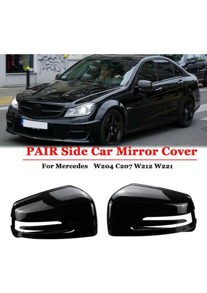 Çift Kapı Ayna Kapakları Yan Ayna Kapakları ile Uyumlu - Ces Sınıfı W204 W212 W221 Cla Gla 2009-2013 Parlak Siyah (Yurt Dışından) fırsatları