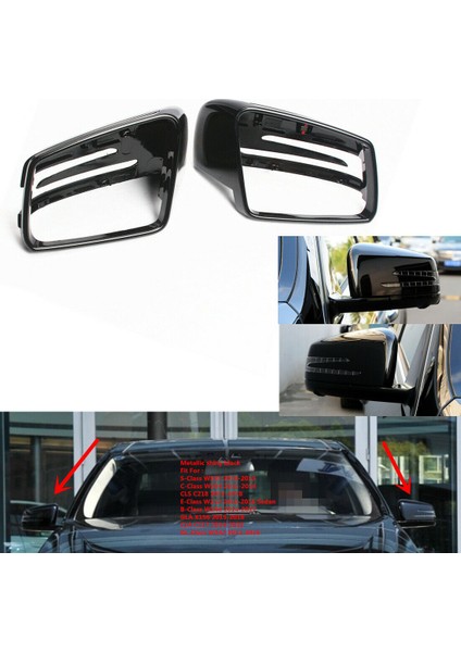 Çift Kapı Ayna Kapakları Yan Ayna Kapakları ile Uyumlu - Ces Sınıfı W204 W212 W221 Cla Gla 2009-2013 Parlak Siyah (Yurt Dışından) indirimleri