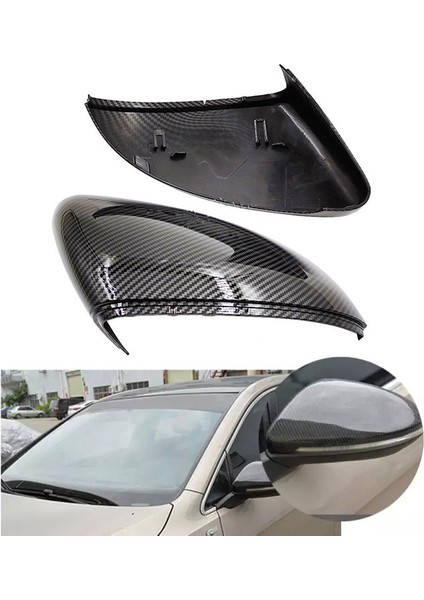 Karbon Fiber Desen Dikiz Aynası Kapağı Yan Dikiz Aynası Kapatma Kapakları Golf Mk7 Mk7.5 ile Uyumlu Golf 7 R 2013-2020 (Yurt Dışından)