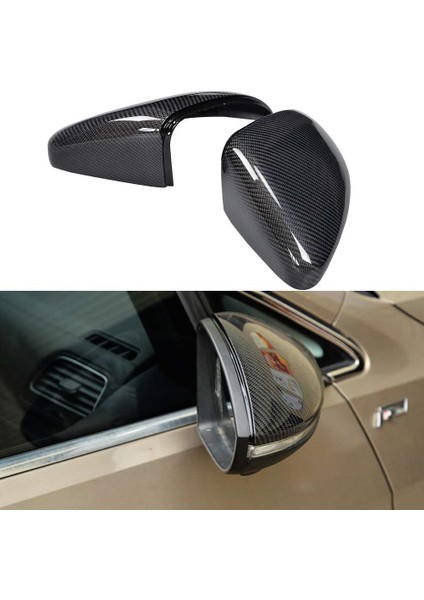 Karbon Fiber Desen Dikiz Aynası Kapağı Yan Dikiz Aynası Kapatma Kapakları Golf Mk7 Mk7.5 ile Uyumlu Golf 7 R 2013-2020 (Yurt Dışından)