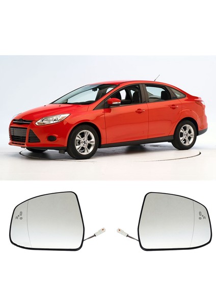 2 Adet Kapı Kanat Yan Ayna Cam Isıtmalı Kör Nokta Uyarısı Destek Plakası ile Focus Mk2 Mk3 Mondeo Mk4 L+R ile Uyumlu (Yurt Dışından)