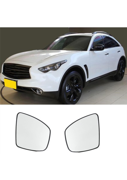 1 Çift Kapı Kanadı Yan Ayna Camı Isıtmalı Destek Plakası ile QX50 QX70 96365-1AA0B 96366-1AA0B ile Uyumlu (Yurt Dışından)