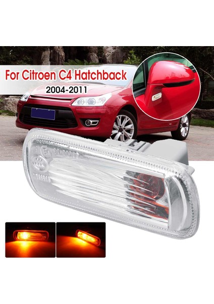 1 Çift Araba LED Yan Ayna Göstergesi Dikiz Aynasını Değiştirin Ampuller ile Yan Işık C4 Hatchback 2004-2011 ile Uyumlu (Yurt Dışından)