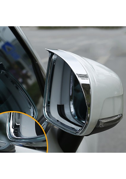 Uyumlu XC60 2018-2020 Araba Yan Kapı Yağmur Dikiz Aynası Visor Shield Güneş Kapak Trim Aksesuarları Krom (Yurt Dışından) fırsatları