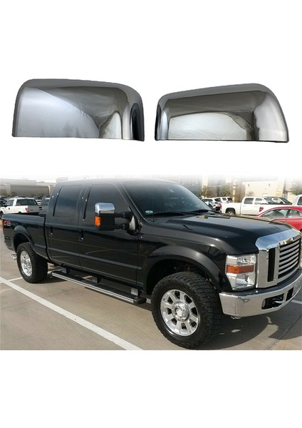 Araba Krom Gümüş Dikiz Yan Ayna Kapağı Trim ile Uyumlu F250 F350 F450 Süper Görev 2008-2016 (Yurt Dışından)