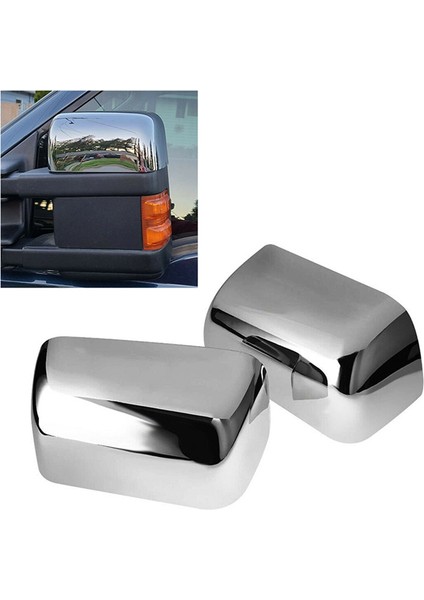 Araba Krom Gümüş Dikiz Yan Ayna Kapağı Trim ile Uyumlu F250 F350 F450 Süper Görev 2008-2016 (Yurt Dışından)