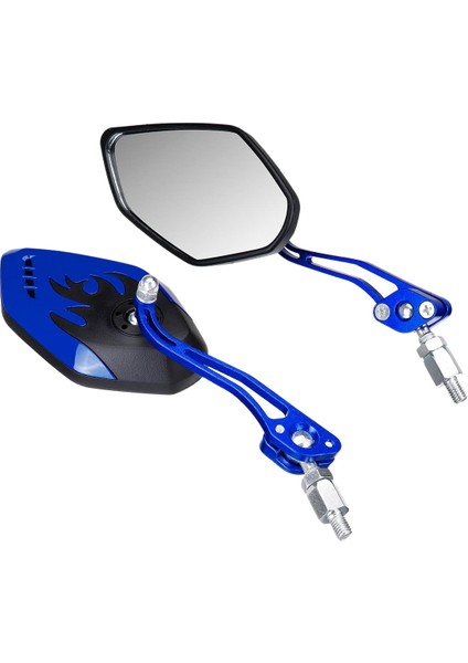 Adet/takım Evrensel Motosiklet Dikiz Aynaları Motosiklet 360 Derece Rotasyon Motosiklet Motosiklet Scooter Yan Aynalar 8/10MM Siyah + Mavi (Yurt Dışından)