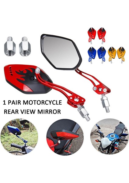 Adet/takım Evrensel Motosiklet Dikiz Aynaları Motosiklet 360 Derece Rotasyon Motosiklet Motosiklet Scooter Yan Aynalar 8/10MM Siyah + Mavi (Yurt Dışından) modelleri