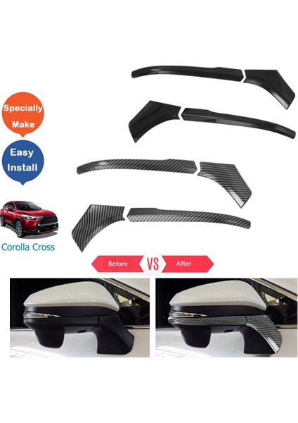 2021 2022 Yan Kapı Dikiz Aynası Dekorasyon Şerit Kapak Trim Etiket Şekillendirici Parlak Siyah ile Uyumlu (Yurt Dışından) fiyatları