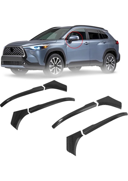 2021 2022 Yan Kapı Dikiz Aynası Dekorasyon Şerit Kapak Trim Etiket Şekillendirici Parlak Siyah ile Uyumlu (Yurt Dışından) modelleri