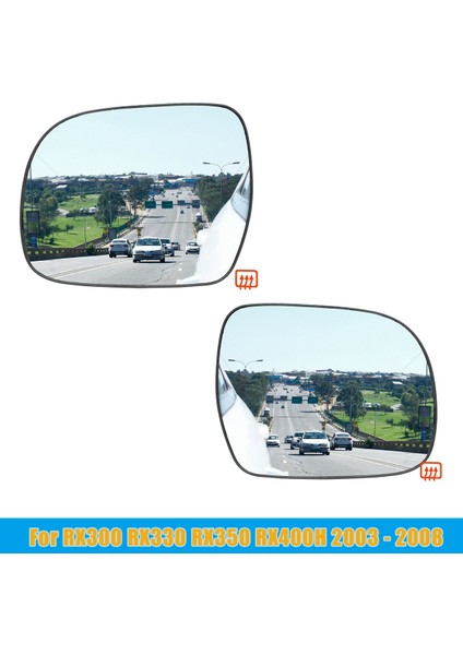 Sol + Sağ Kapı Kanat Yan Ayna Cam Isıtmalı Destek Plakalı Rx 2003 - 2008 2005 - 2010 ile Uyumlu (Yurt Dışından) fiyatları