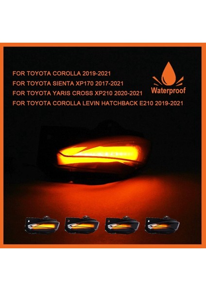 Araba Dinamik LED Dönüş Sinyali Işık Dikiz Aynası Lambası 2019-2021 Yaris ile Uyumlu (Yurt Dışından)