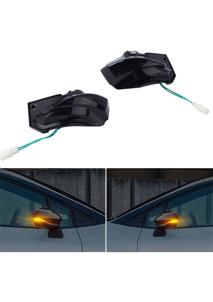 Araba Dinamik LED Dönüş Sinyali Işık Dikiz Aynası Lambası 2019-2021 Yaris ile Uyumlu (Yurt Dışından)