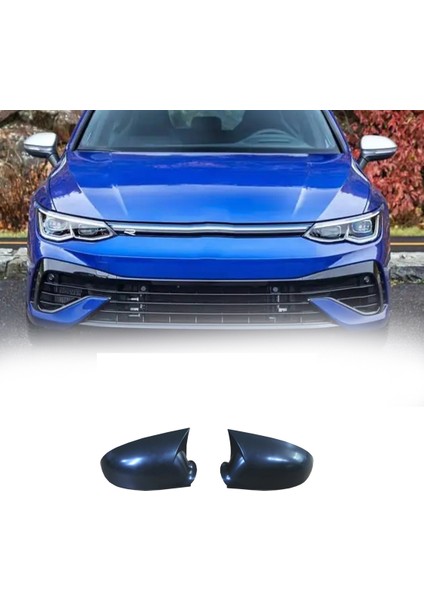 ile Uyumlu-Golf Mk5 5 2022 Araba Parlak Siyah Öküz Boynuz Dikiz Yan Cam Ayna Geri Vites Aynası Ayar Kapağı Kapakları (Yurt Dışından)