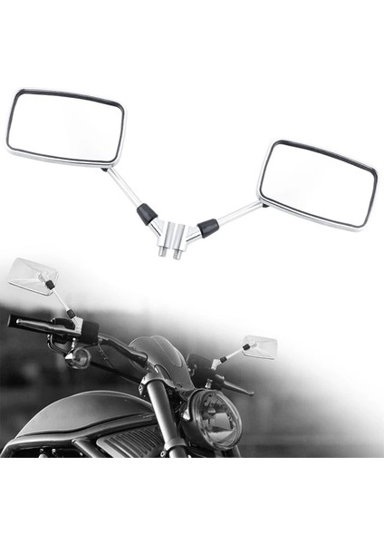 1 Çift 10MM Evrensel Motosiklet Dikiz Aynası Gidon Yan Aynalar Chopper ile Uyumlu (Yurt Dışından)
