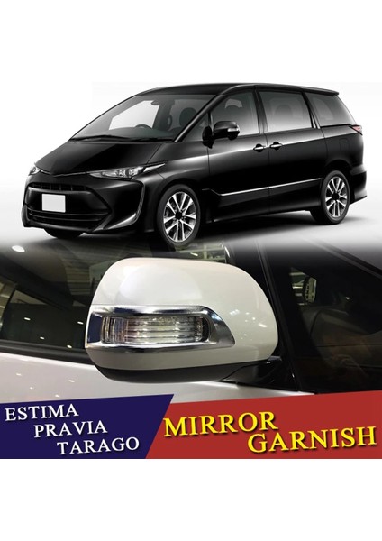 Araba Dikiz Aynası Kapağı Yan Kanat Ayna Dekoratif Kapak Trim Araba Aksesuarları ile Uyumlu Estima Previa Tarago Sienna (Yurt Dışından)