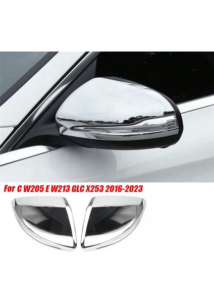 Rhd Dikiz Aynası Ayar Kapağı C W205 E W213 Glc X253 2016-2023 Yan Kanat Aynaları Kapakları ile Uyumlu Parlak Gümüş (Yurt Dışından)