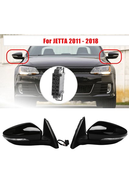 Sol Yan Dikiz Aynası Grubu Elektrikli Cam Isıtmalı Dönüş Sinyali 6 Tel, 2011 - 2018 ile Uyumlu 5C7857507 Siyah (Yurt Dışından) indirimleri