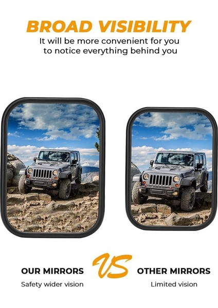 Wrangler Cj Yj Tj Jk Jl ve Sınırsız ile Uyumlu Kapalı Kapı Aynaları, Dikiz Aynaları Kare Kapı Yan Menteşe Aynası (Yurt Dışından) modelleri
