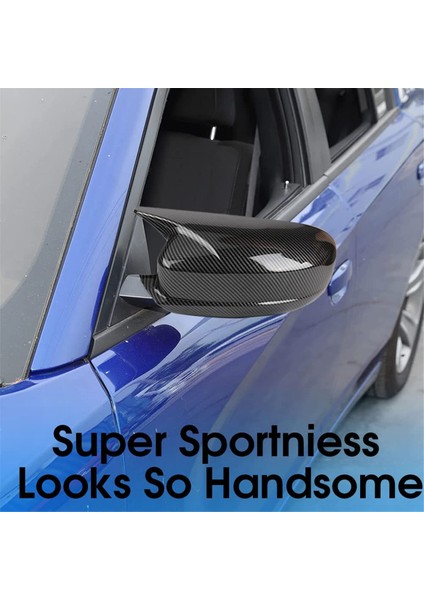 Kapı Yan Dikiz Aynası Kapağı Trim Boynuz Tarzı Dış Aksesuarlar Şarj Cihazı ile Uyumlu 2011-2023 Karbon Fiber Desen (Yurt Dışından) indirimleri