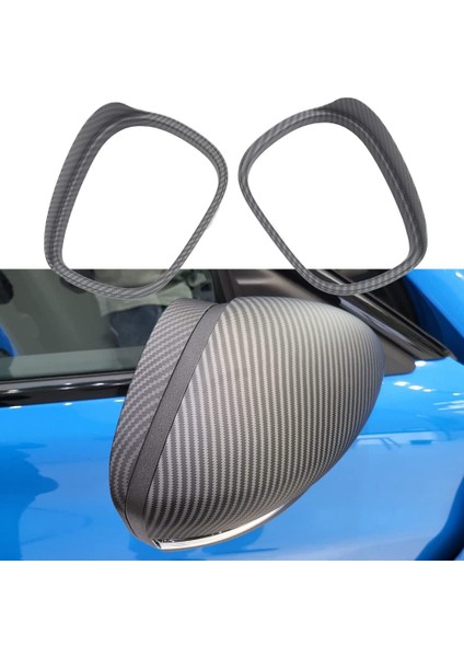 Mach-E 2021+ ile Uyumlu Dikiz Aynası Yağmur Kaş Kapağı Gölge Koruma Trim Çerçeve Aksesuarları, Mat Karbon Fiber (Yurt Dışından)