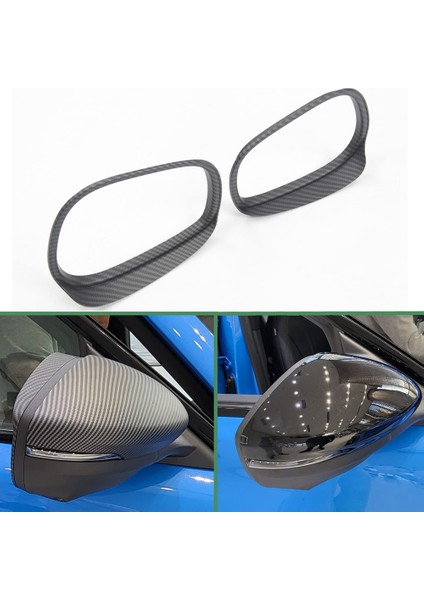 Mach-E 2021+ ile Uyumlu Dikiz Aynası Yağmur Kaş Kapağı Gölge Koruma Trim Çerçeve Aksesuarları, Mat Karbon Fiber (Yurt Dışından)