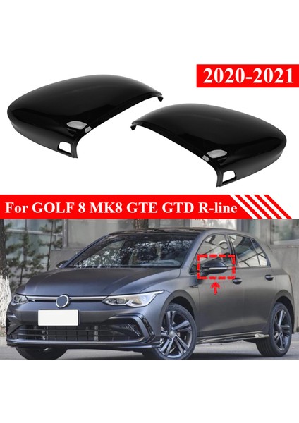 Araba Yan Kanat Ayna Kapağı, Golf 8 Mk8 Gte Gtd 2020 2021 ile Uyumlu Kör Nokta Yardım Deliği ile Dikiz Aynası Kapakları (Yurt Dışından)
