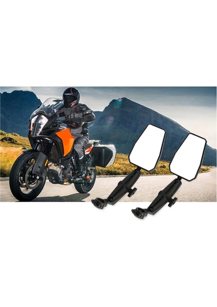 Evrensel Açı Ayarlanabilir Motosiklet Aynası, 7/8 Inç Gidon Montajı ve 8/10MM Vidalar ile Bisiklet Scooter Moped ile Uyumlu (Yurt Dışından)