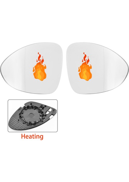 2016+ Araç Ön Sağ Isıtmalı Yan Kapı Kanat Dikiz Aynası Lens Camı ile Uyumlu (Yurt Dışından) fiyatları