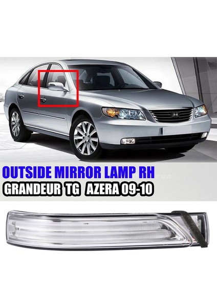 Araç Sağ Dış Ayna Lambası Grandeur Azera 2009-2010 876143L710 ile Uyumlu (Yurt Dışından)