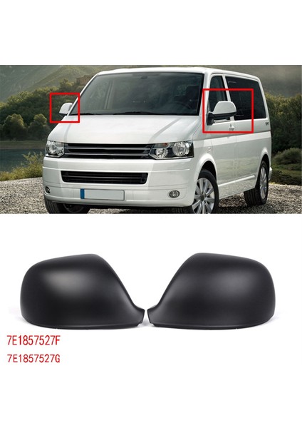 Transporter T5 T5.1 T6 ile Uyumlu Sol Dikiz Aynası Muhafazası Yan Kapı Ayna Kapağı 7E1857527F 7E1857527G Mat Siyah (Yurt Dışından)