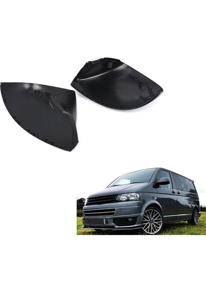 Transporter T5 T5.1 T6 ile Uyumlu Sol Dikiz Aynası Muhafazası Yan Kapı Ayna Kapağı 7E1857527F 7E1857527G Mat Siyah (Yurt Dışından)