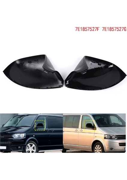 Transporter T5 T5.1 T6 ile Uyumlu Sağ Dikiz Aynası Muhafazası Yan Kapı Ayna Kapağı 7E1857528F 7E1857528G Parlak Siyah (Yurt Dışından)