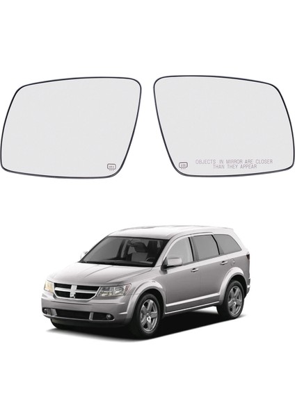2 Adet Araba Ön Isıtmalı Yan Kapı Kanat Dikiz Aynası Lens Camı 68045693AA 68045694AA ile Uyumlu Yolculuk 2009 -2020 (Yurt Dışından)