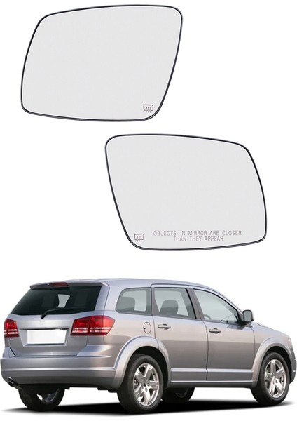 2 Adet Araba Ön Isıtmalı Yan Kapı Kanat Dikiz Aynası Lens Camı 68045693AA 68045694AA ile Uyumlu Yolculuk 2009 -2020 (Yurt Dışından)