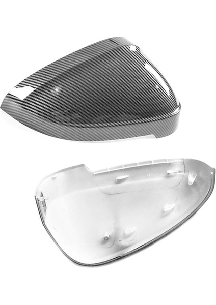 Araba Karbon Fiber Desen Dikiz Aynası Kapağı Kapağı Yardımcı Delikli A4L B9 2017-2021 8W0857535 8W0857536 ile Uyumlu (Yurt Dışından)