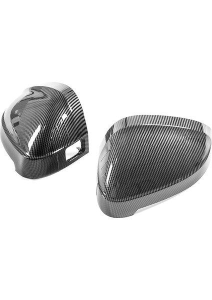 Araba Karbon Fiber Desen Dikiz Aynası Kapağı Kapağı Yardımcı Delikli A4L B9 2017-2021 8W0857535 8W0857536 ile Uyumlu (Yurt Dışından)