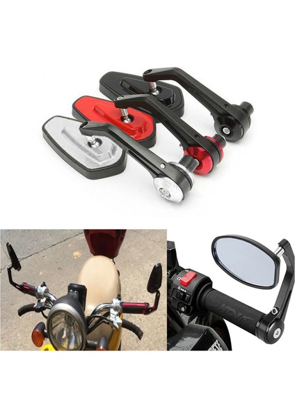 1 Çift 7/8 Inç 22MM Motosiklet Gidonu Ayna Çubuğu Sonu Geri Vites Aynaları Bisikletler ile Uyumlu Atv C (Yurt Dışından) fiyatları
