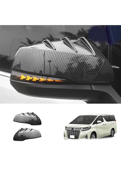Araba Karbon Fiber Dikiz Dikiz Yan Cam Ayna Kapağı Trim Çerçeve Yan Ayna Kapakları ile Uyumlu Alphard 2016-2021 (Yurt Dışından) fırsatları