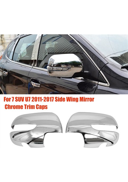 Çift Araba Dikiz Aynası Kapağı Trim ile Uyumlu Luxgen 7 Suv U7 2011-2017 Yan Kanat Ayna Krom Dekoratif Koruyucu Kapaklar (Yurt Dışından) modelleri