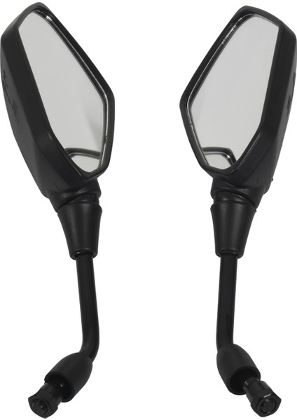 Evrensel 2 Adet Motosiklet Büyük Boy Dikiz Aynası Siyah Motosiklet Motosiklet Krom Scooter Dikiz Dikiz Yan Ayna 10MM (Yurt Dışından)