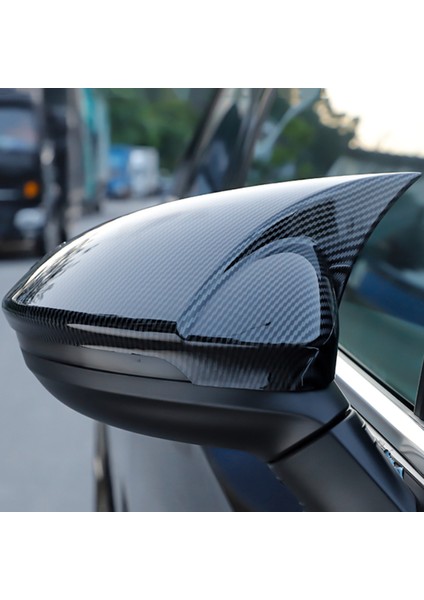 Karbon Fiber Yan Ayna Dikiz Aynası Kapağı Kapağı Öküz Boynuz Golf 8 Mk8 Gte Gtd 2020 2021 ile Uyumlu Assist ile (Yurt Dışından)