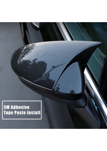 Karbon Fiber Yan Ayna Dikiz Aynası Kapağı Kapağı Öküz Boynuz Golf 8 Mk8 Gte Gtd 2020 2021 ile Uyumlu Assist ile (Yurt Dışından)