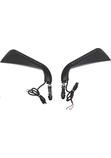 Softail Sportster ile Uyumlu LED Sinyal Işıklı Motosiklet Orak Dikiz Yan Aynası, Siyah (Yurt Dışından)