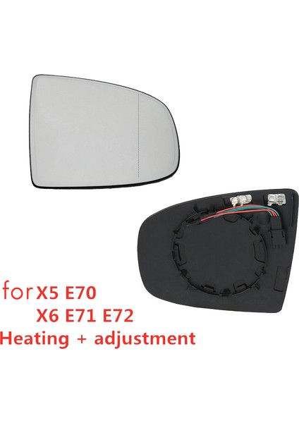 1 Çift Araba Dikiz Aynası Yan Kapı Ayna Cam Isıtmalı + Ayarı ile Uyumlu-X5 E70 X6 E71 E72 2007-2014 51167174981 (Yurt Dışından) modelleri
