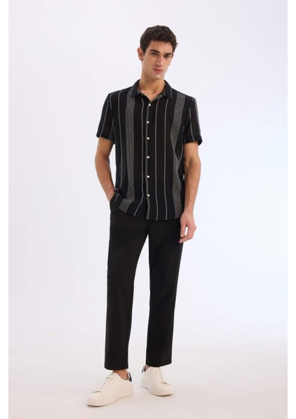 Regular Fit Yazlık Polo Yaka Pamuklu Kısa Kollu Gömlek D7662AX25SP
